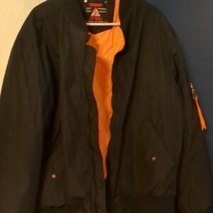 Aspire Black and Orange Bomber Jacket